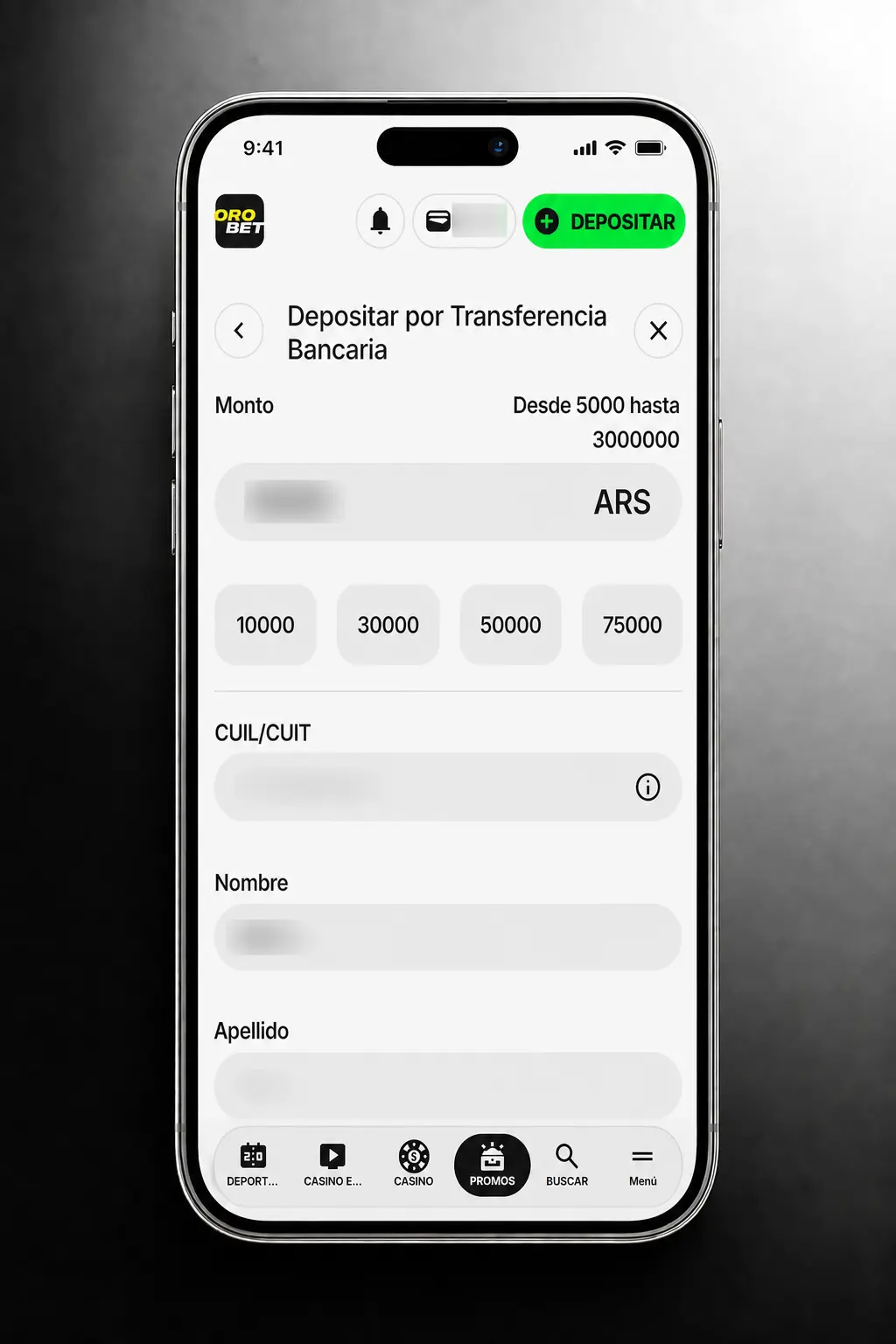 Pasos para registrarse, cargar saldo y apostar en MMA dentro de la plataforma Orobet.