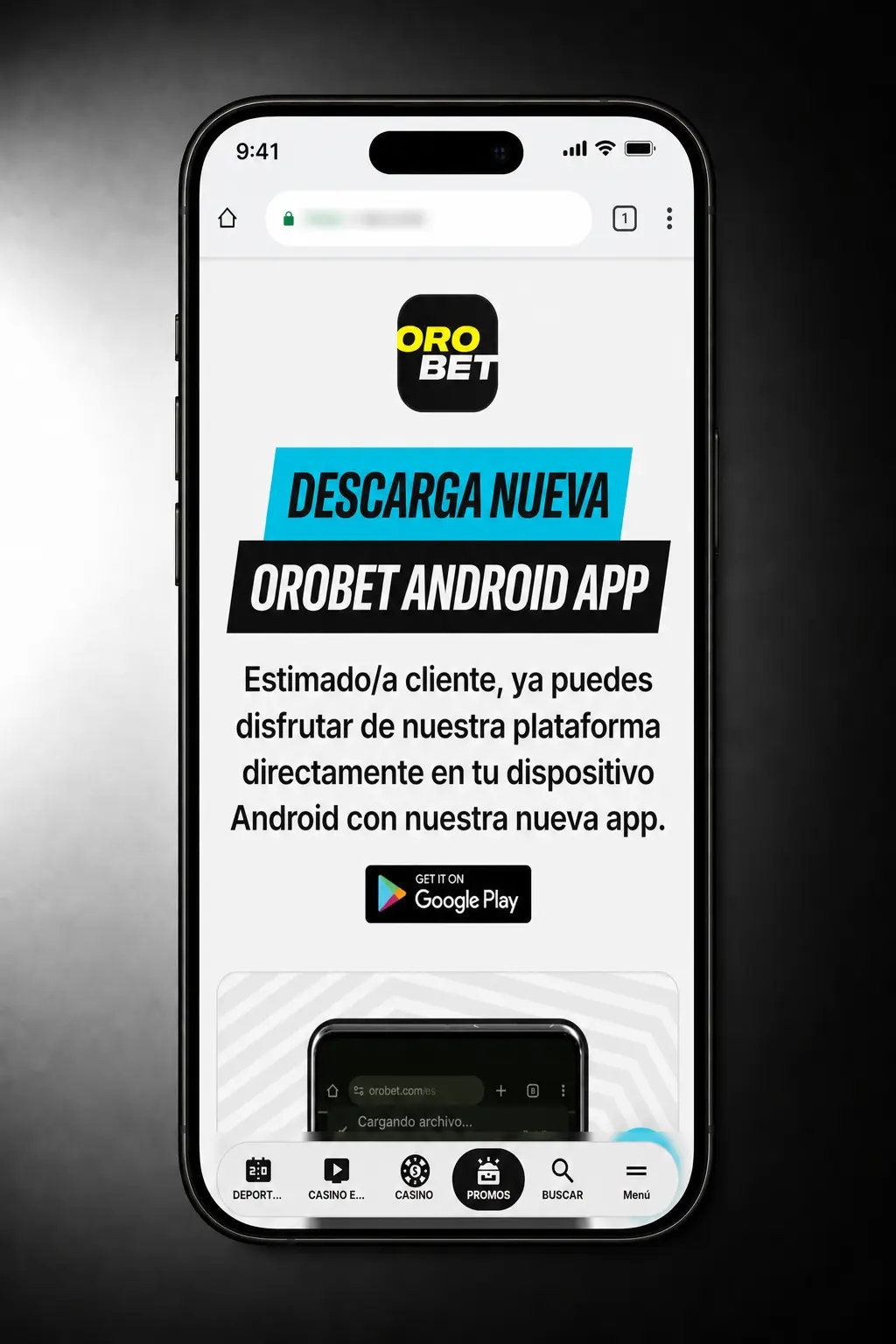 Descargar APK de Aviator Orobet para Android e instalar la app fuera de Google Play en tu celular.