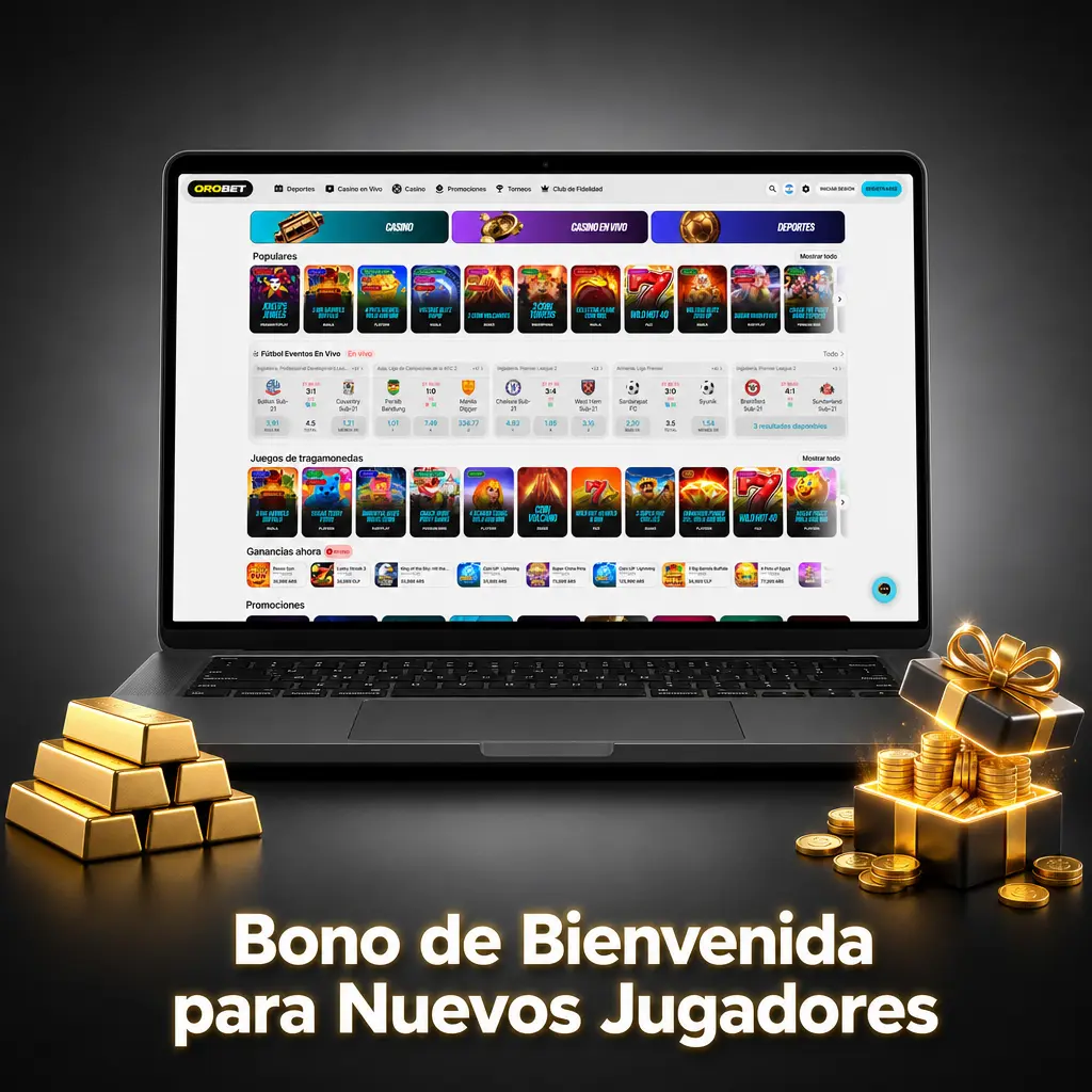 Tabla de bonos de bienvenida Orobet 2026 para casino, deportes y apuestas en vivo con condiciones y depósito mínimo