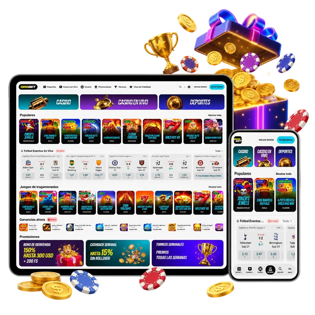 Bono de bienvenida en Orobet: paquetes de casino, deportes y casino en vivo para jugadores nuevos al registrarte.