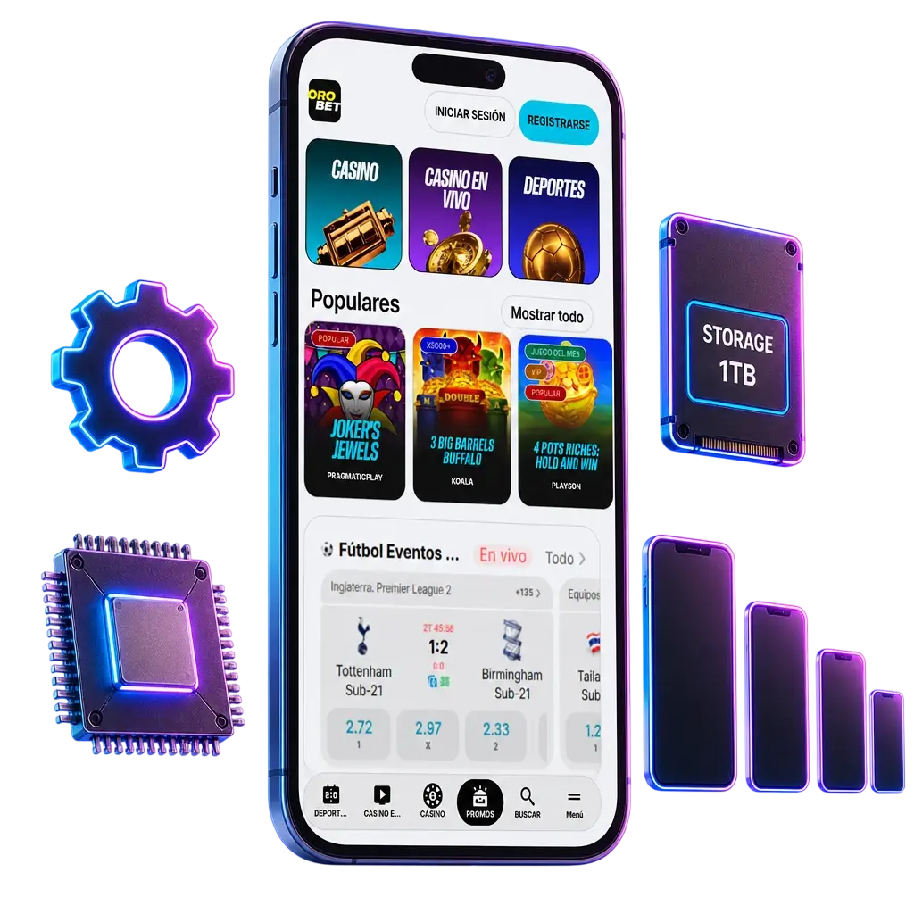 Requisitos de iOS para instalar la app de Orobet: versión mínima, RAM y espacio de almacenamiento en iPhone compatibles.
